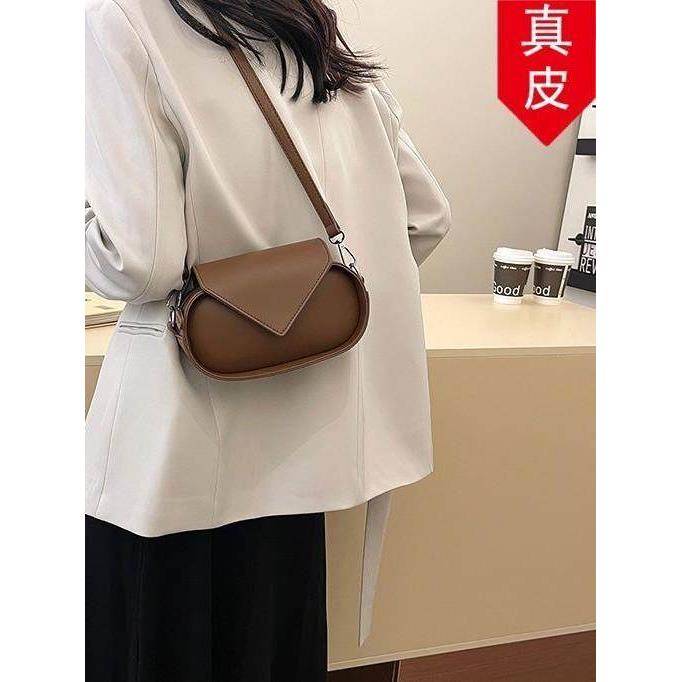单肩包感众小搭百搭百2026新款真皮立体挎时尚包斜设计高级爆款女