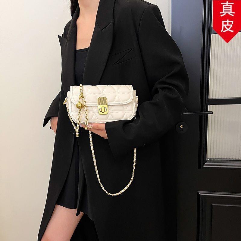女士法式包链条新款复古单肩真皮潮流时尚轻奢包包2026斜挎包通勤