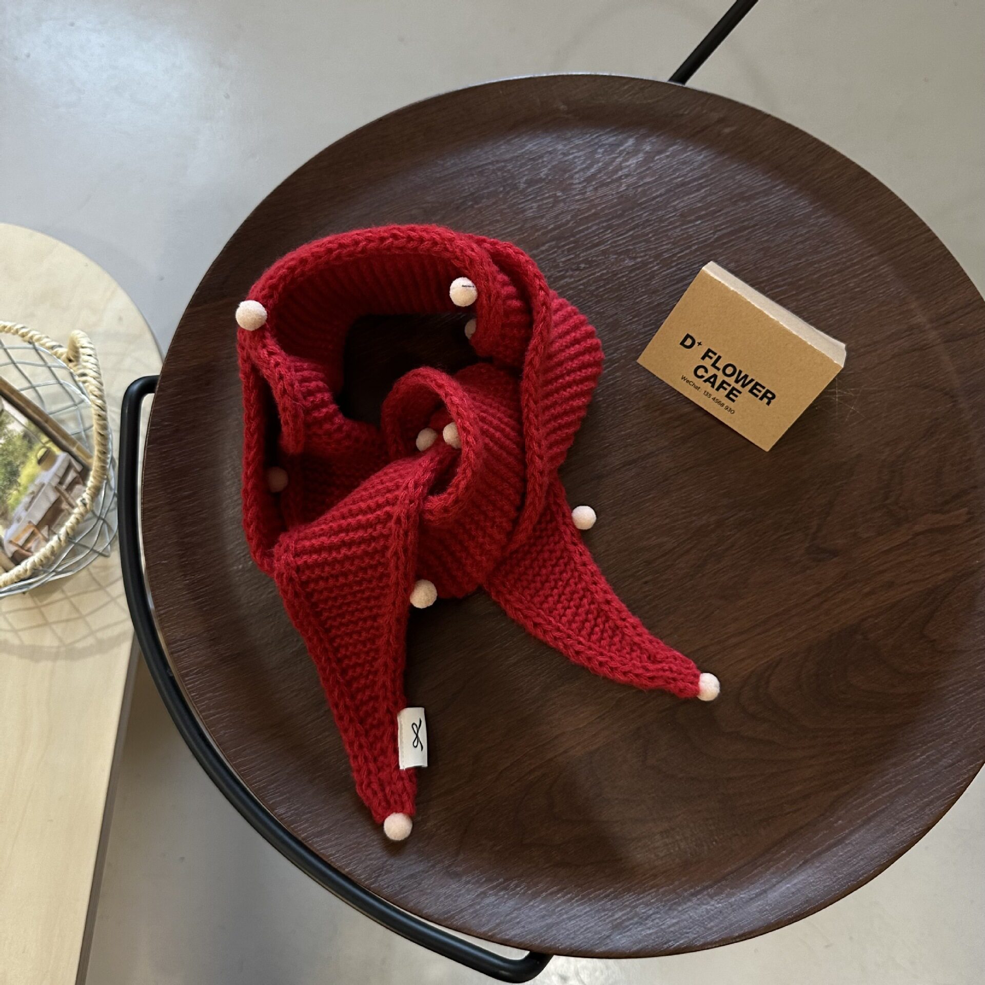 原创彩球针织三角儿童围巾秋冬女童红色围巾宝宝加厚保暖学生围脖,童装/婴儿装/亲子装,围巾,淘宝优惠券,粉丝福利购,淘宝优惠卷