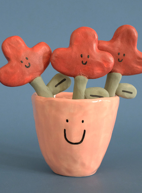 ruonanjiao陶瓷笑脸杯艺术礼品