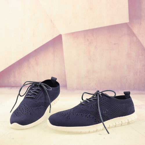 系带透气镂空织物学生鞋饼干单鞋