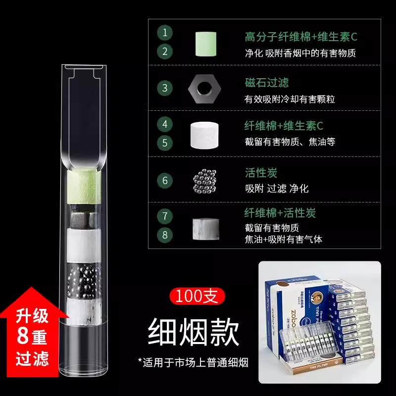 正品一次性粗细免爆八重过滤烟嘴