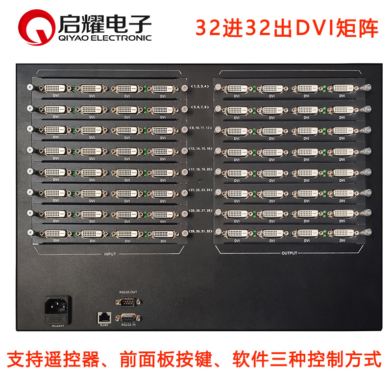 32进32出DVI矩阵 16/28口24/32路入高清DVI矩阵切换器插卡式遥控