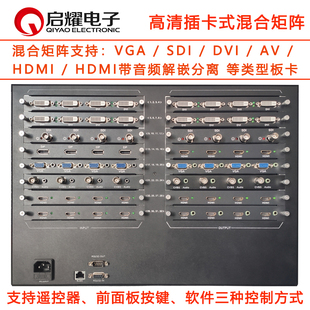 DVI VGA SDI 遥控器串口 AV板卡 插卡式 高清混合矩阵切换器 HDMI