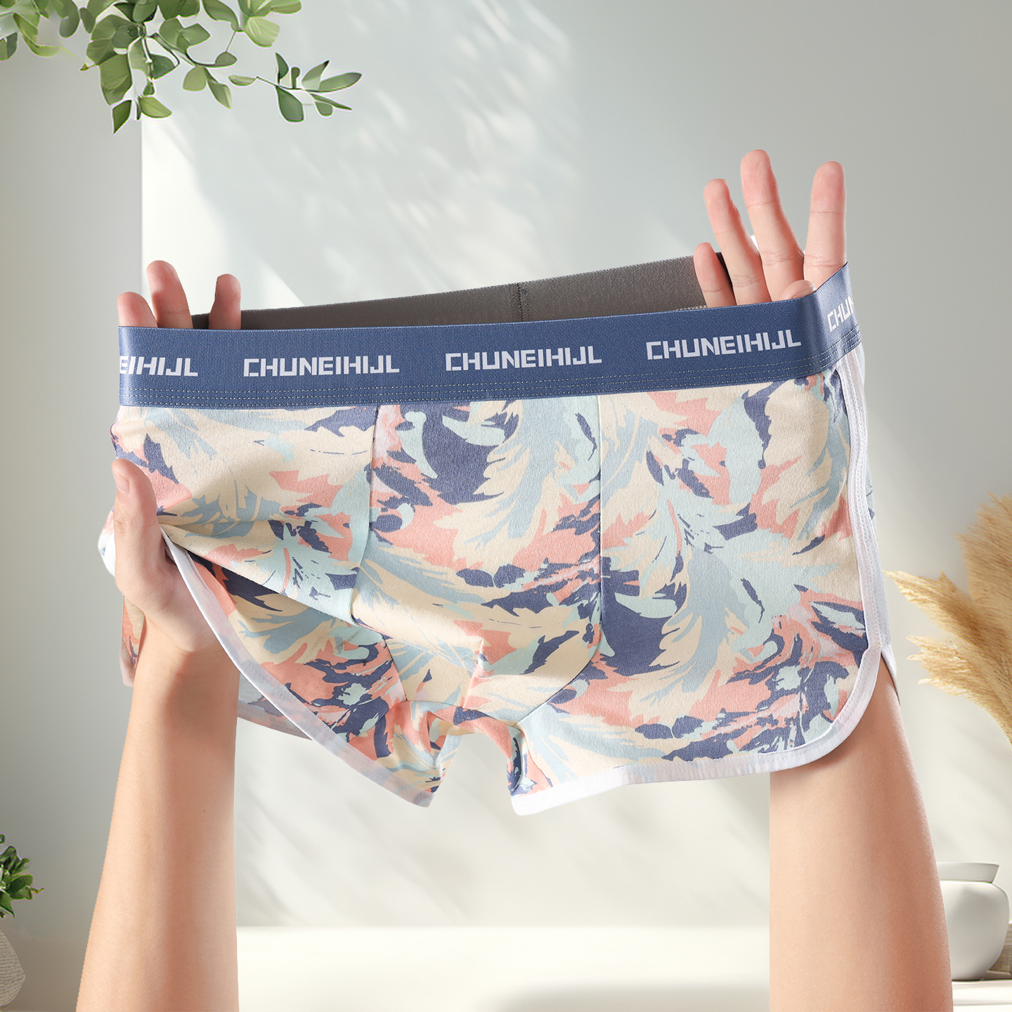 男士2025新款纯棉印花平角内裤
