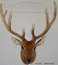 北欧风格真鹿角玄关客厅装饰挂件鹿头壁挂生财有鹿背景招财摆件6