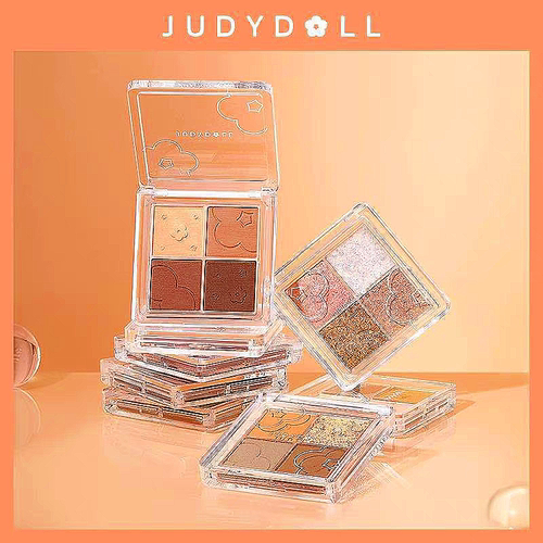 Judydoll橘朵四色眼影盘日常淡妆大地色高光亮片朵朵盘珠光哑光