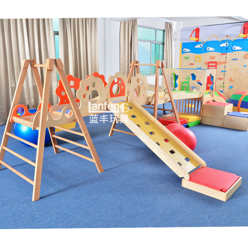 蓝丰儿童器械室内早教大型木制攀爬架感统训练少儿体适能运动组合