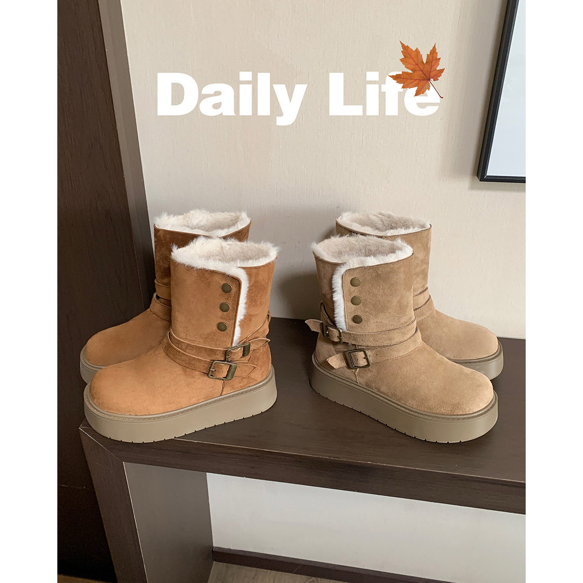 大码雪地靴41到43冬季2025新款英伦风短靴显脚小女靴子加绒马丁靴,女鞋,时尚雪地靴,淘宝优惠券,粉丝福利购,淘宝优惠卷