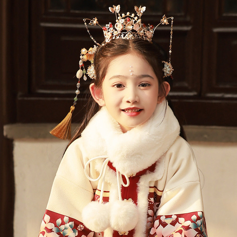 女童保暖围脖2026秋冬新款纯色简约日常韩版可爱保暖围巾年货款