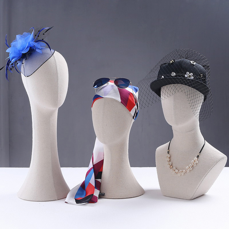 包布头模支架可插针假人头模型帽子饰品丝巾假发展示道具帽托帽撑