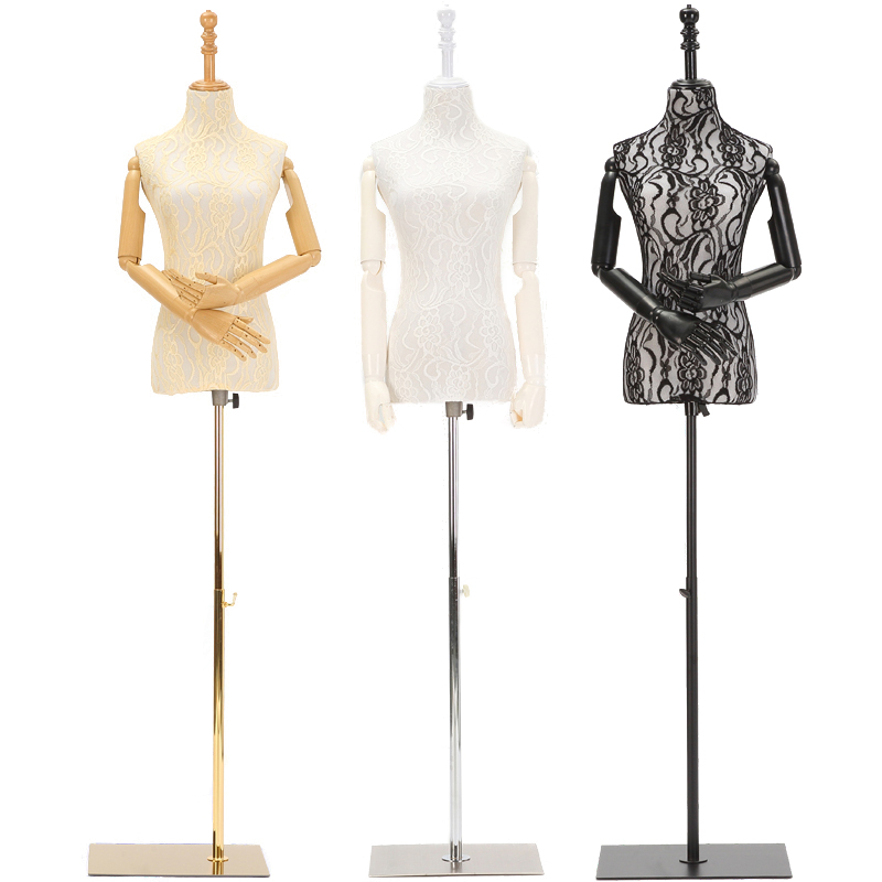 服装模特道具女半身包布人台假人模特架婚纱女模特蕾丝女装展示架
