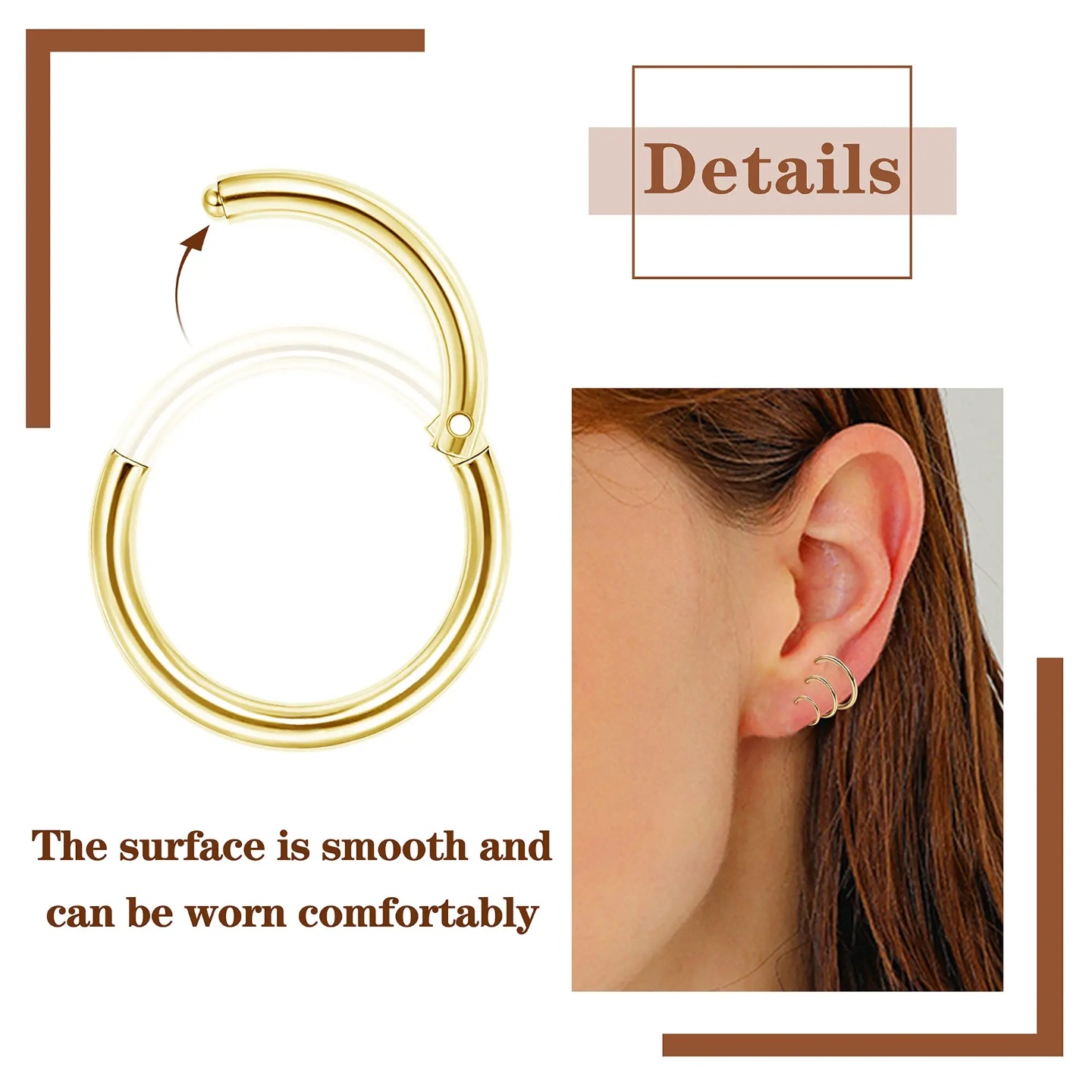 Drperfect 1pc 16G Eyebrow Rings Stainless Steel Belly Lip C