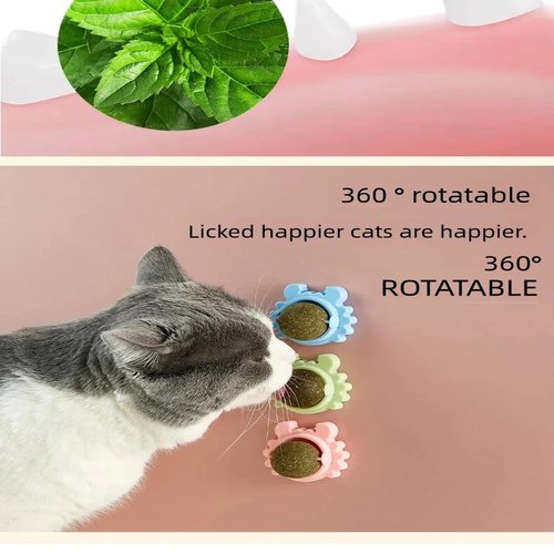 1PC Natural Cats Candy Snack Ball Rotatable Toy Catnip Pure