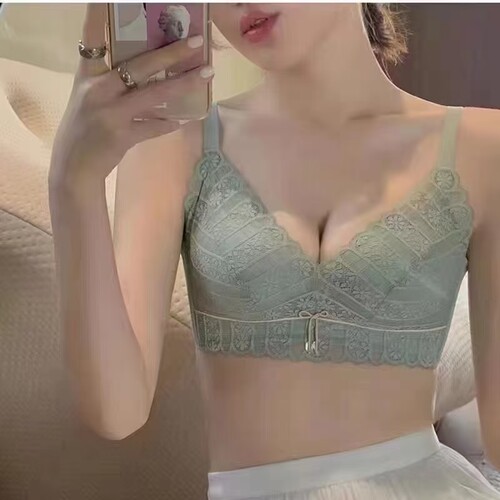 艾芘基妮内衣新款正品无钢圈聚拢文胸蕾丝收副乳美背文胸r005乳胶