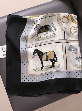 春秋季韩国仿真丝小丝巾女百搭小方巾头巾职业装饰领巾发带薄款