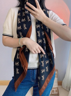 真丝羊毛围巾羊绒披肩桑蚕丝妈妈礼盒送礼高档百搭丝巾女方巾秋冬