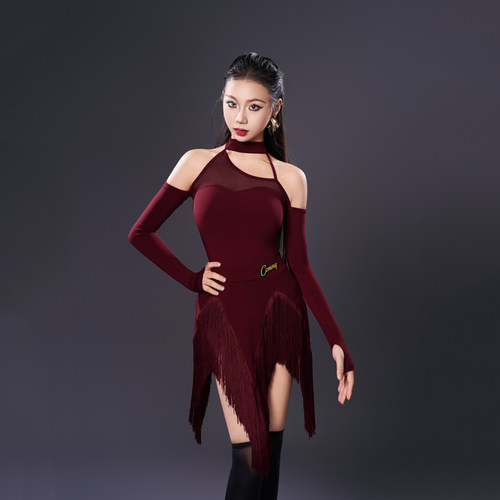 CONNY成人拉丁舞服流苏裙套装