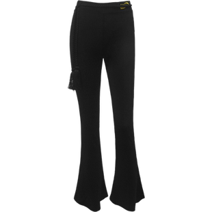 康尼舞蹈练功长裤女拉丁舞下装国标形体跳舞微喇叭马蹄裤前长后短