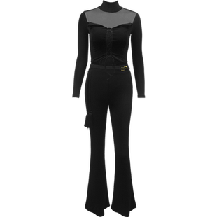 康尼拉丁舞服装女舞蹈练功裤假两件上衣长袖摩登伦巴跳中国舞长裤