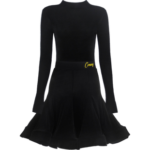 CONNY拉丁舞服装女标准比赛服专业黑池舞蹈儿童表演出鱼骨裙长袖