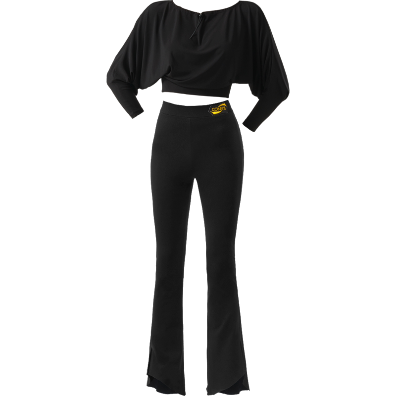 CONNY康尼拉丁舞服套装女士舞蹈练功裤子儿童跳舞上衣国标集训服