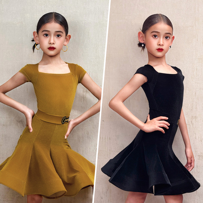 CONNY康尼拉丁舞规定比赛服女儿童专业赛服鱼骨裙演出表演服短袖
