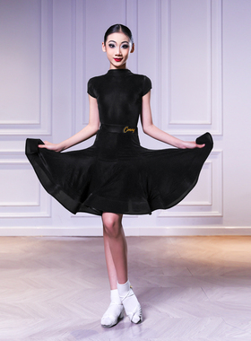 CONNY拉丁舞服2025新款规定比赛国标服女儿童大裙摆黑池表演出服