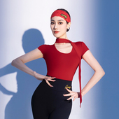 形体交谊舞衣 女士舞蹈训练功连体上衣短袖 CONNY夏季 拉丁舞服上装