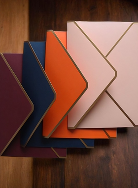 5枚复古双金边加厚大号烫金请柬商务信封橙色蓝色酒红宴席信封