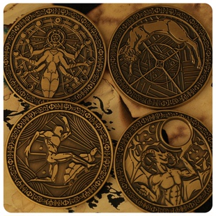 【墨鱼游戏】物理学四大神兽主题金属纪念铜章