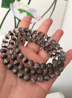 招财天然绿幽灵一物一图水晶手链