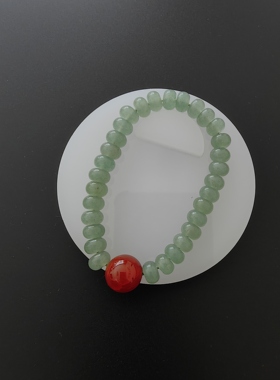 天然保真正品东陵玉手链女款冰底水润算盘珠手串闺蜜生日礼物