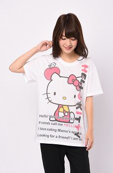 出口日本原单夏季新款凯蒂猫 kitty正版短袖可爱印花T恤