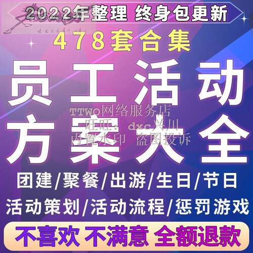 公司员工活动策划方案团队建设聚会聚餐出游生日会游戏团建节日