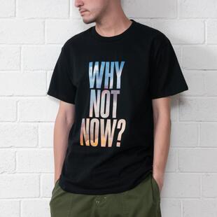 彩虹系列 香港潮牌 WHY NOT T恤 NOW彩虹底色印花短袖 lib