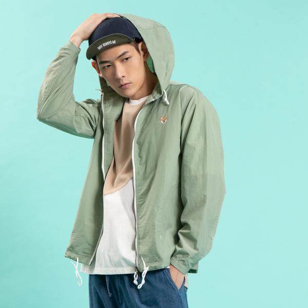 3Label香港潮牌 adlib 19 男女款 P仔刺绣柴犬连帽风衣外套JK181