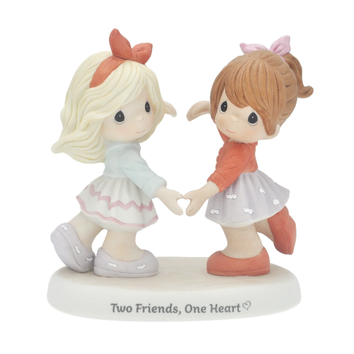 Precious Moments 水滴娃娃 两个好朋友一条心 陶瓷女孩跳舞摆件