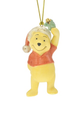 Lenox拿槲寄生庆祝圣诞节的2015年款维尼熊pooh陶瓷装饰挂饰挂件