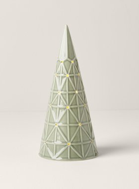 出口Lenox LED陶瓷圣诞树 圣诞节场景装饰亮灯圣诞树 陶瓷树摆件