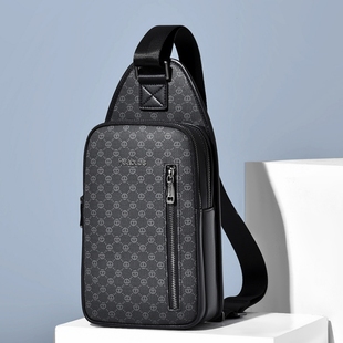 潮流單肩運動背包防水耐磨 輕奢斜挎包男包胸包商務休閑胸前包時尚