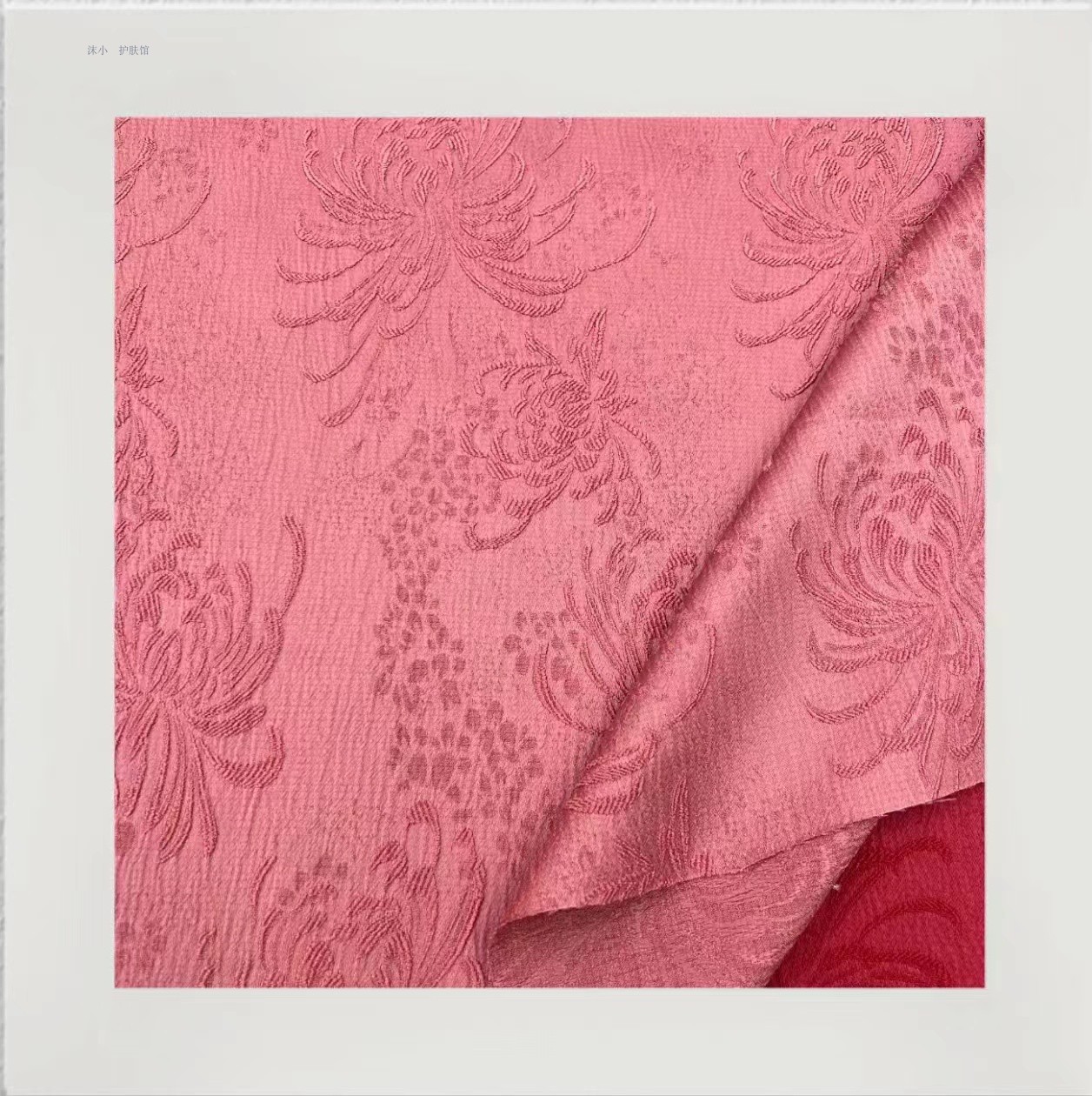 昙花仿人丝提花面料双色浮雕提花暗纹昙花女装汉服旗袍服装面料