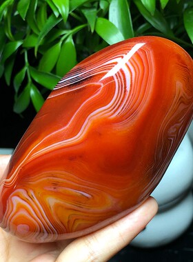 天然缠丝玛瑙红玛瑙把玩手把件