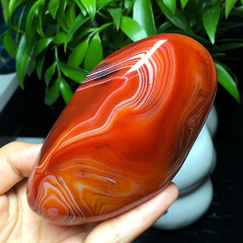 天然缠丝玛瑙红玛瑙把玩手把件