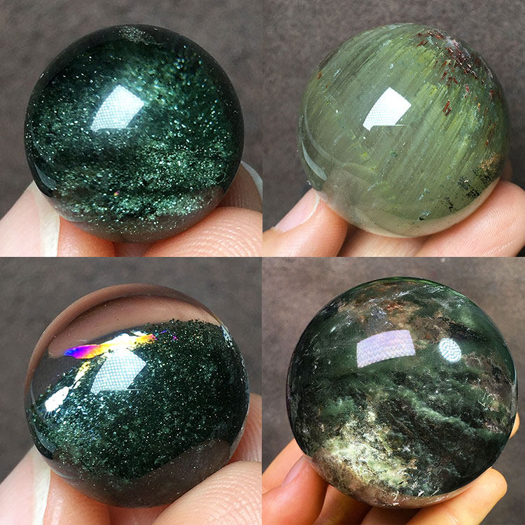 天然绿幽灵单珠聚宝盆红黄四季幽灵球金字塔包裹圆珠配饰桌面摆件,饰品/流行首饰/时尚饰品新,摆件,淘宝优惠券,粉丝福利购,淘宝优惠卷