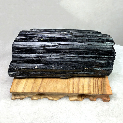 天然黑色水晶黑碧玺原矿大块毛料