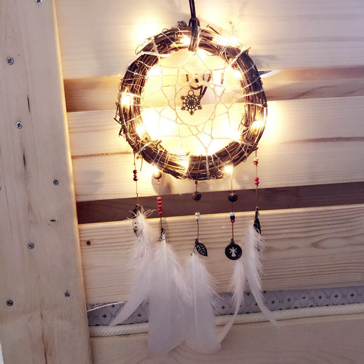 做个东西 diy材料包暮光之城原创手工自制复古藤圈捕梦网小夜灯