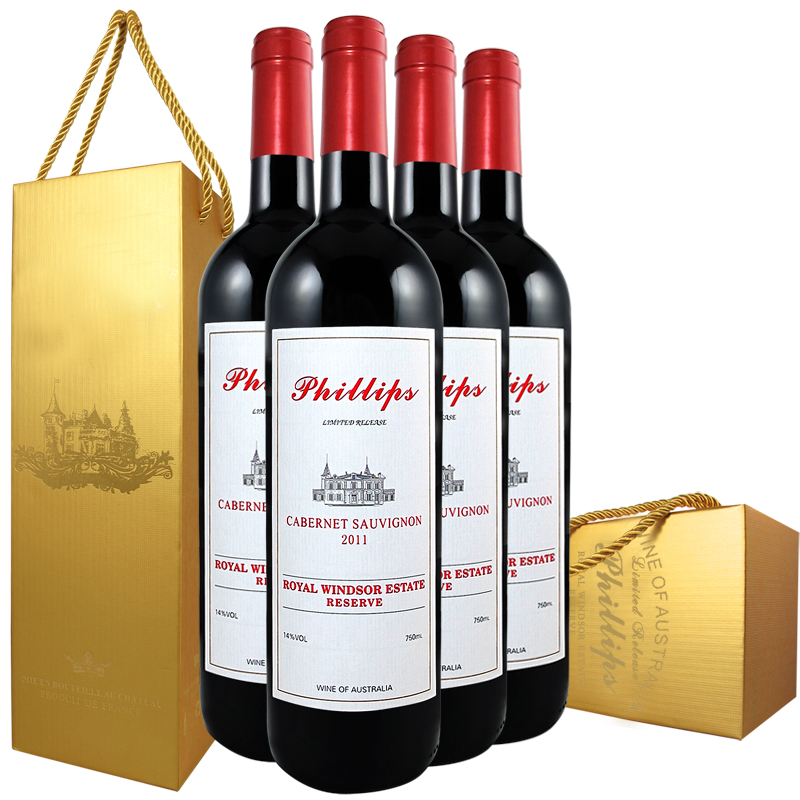 【4瓶礼盒红酒】2011年份庄园红酒原瓶进口红酒干红葡萄酒正品