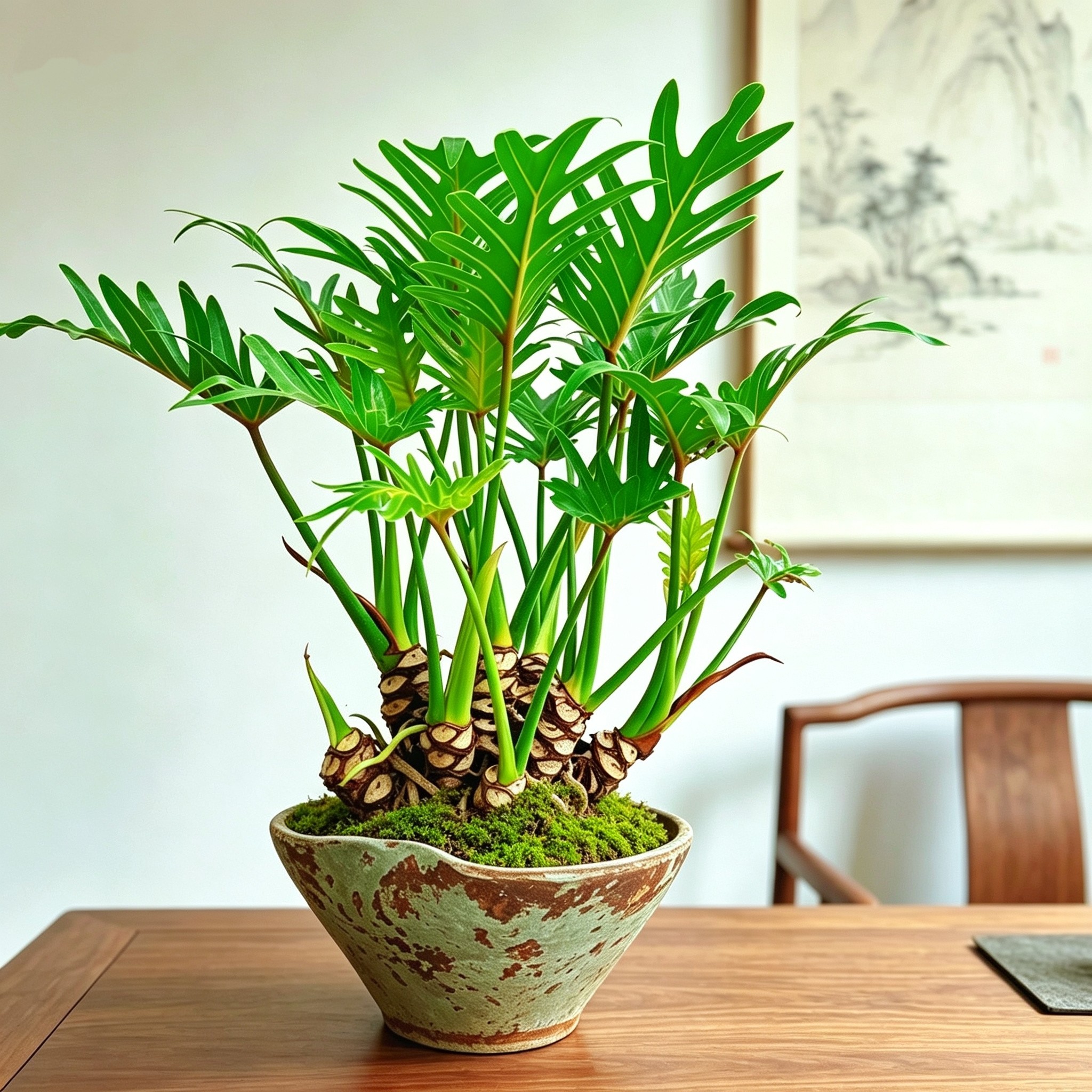 丛林老桩龙鳞小天使茶室客厅桌面禅意绿植耐荫好养净化空气盆栽