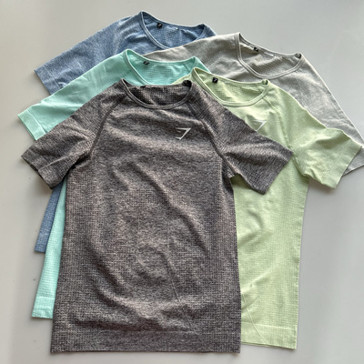 鲨鱼GYMshark短袖女速干透气修身撸铁上衣弹力显瘦瑜伽健身T恤